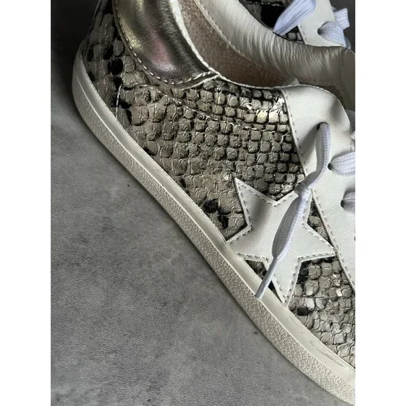 Steve Madden Madden Girls White Multi Snakeskin Star Sneakers Womens Size 7.5 - Picture 7 of 16